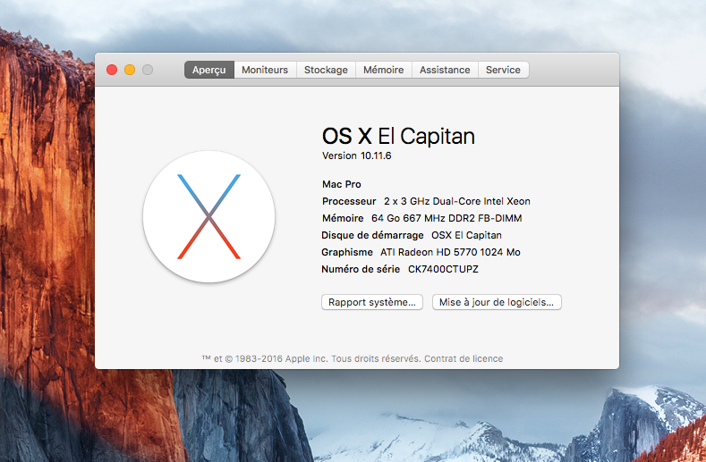 Mac OSX Capitan on an old Mac Pro 1.1/2.1 works great !! | MacRumors Forums