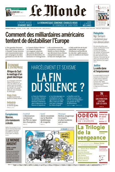 Le Monde Du Vendredi 8 Mars 2019