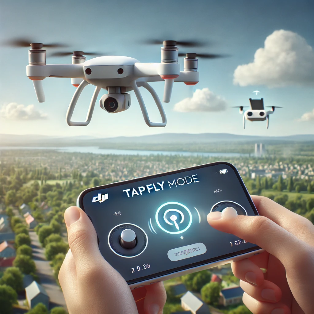 Drone en vol utilisant le mode TapFly