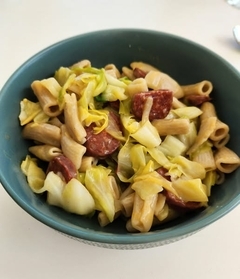 Pastasotto au chou pointu et chorizo.