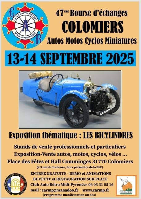 Expo-Bourse de Véhicules Anciens à Toulouse-Colomiers.
