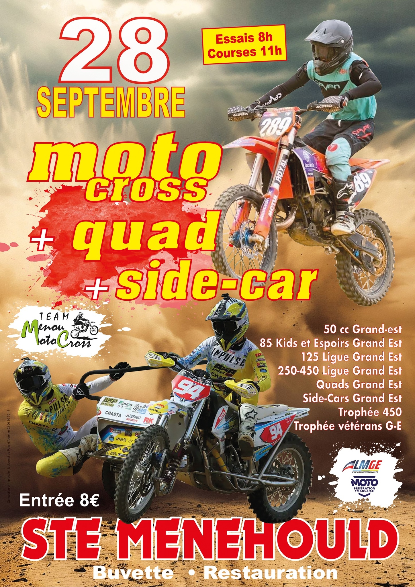 Motocross et Sidecarcross à Sainte-Ménéhould.