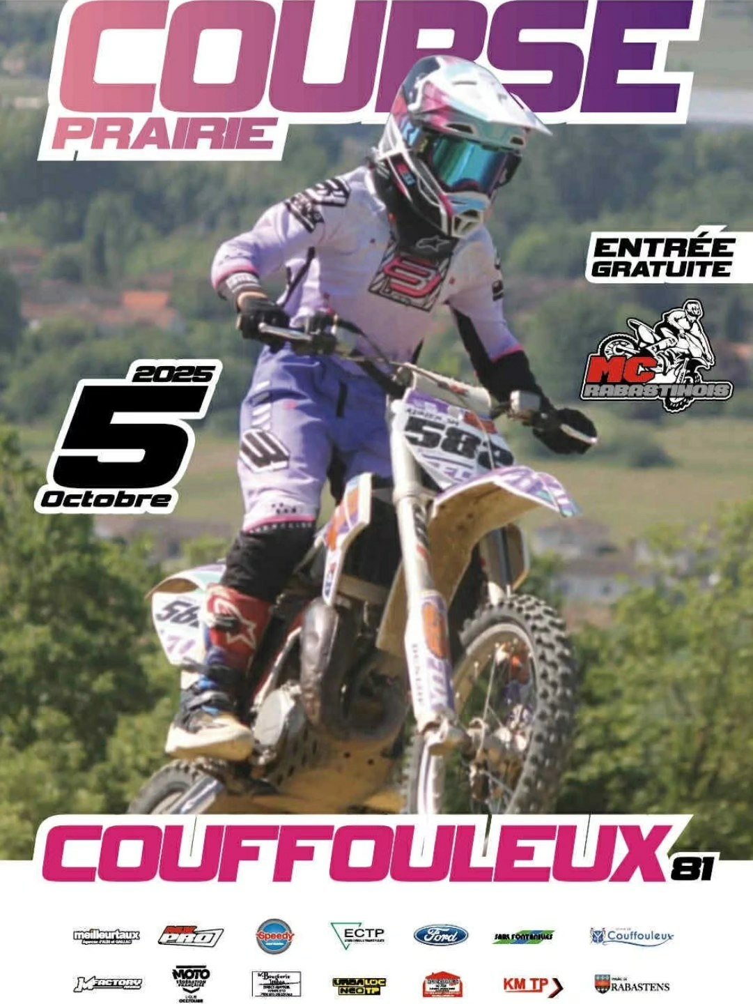 Moto TT – Course sur Prairie à Couffouleux.