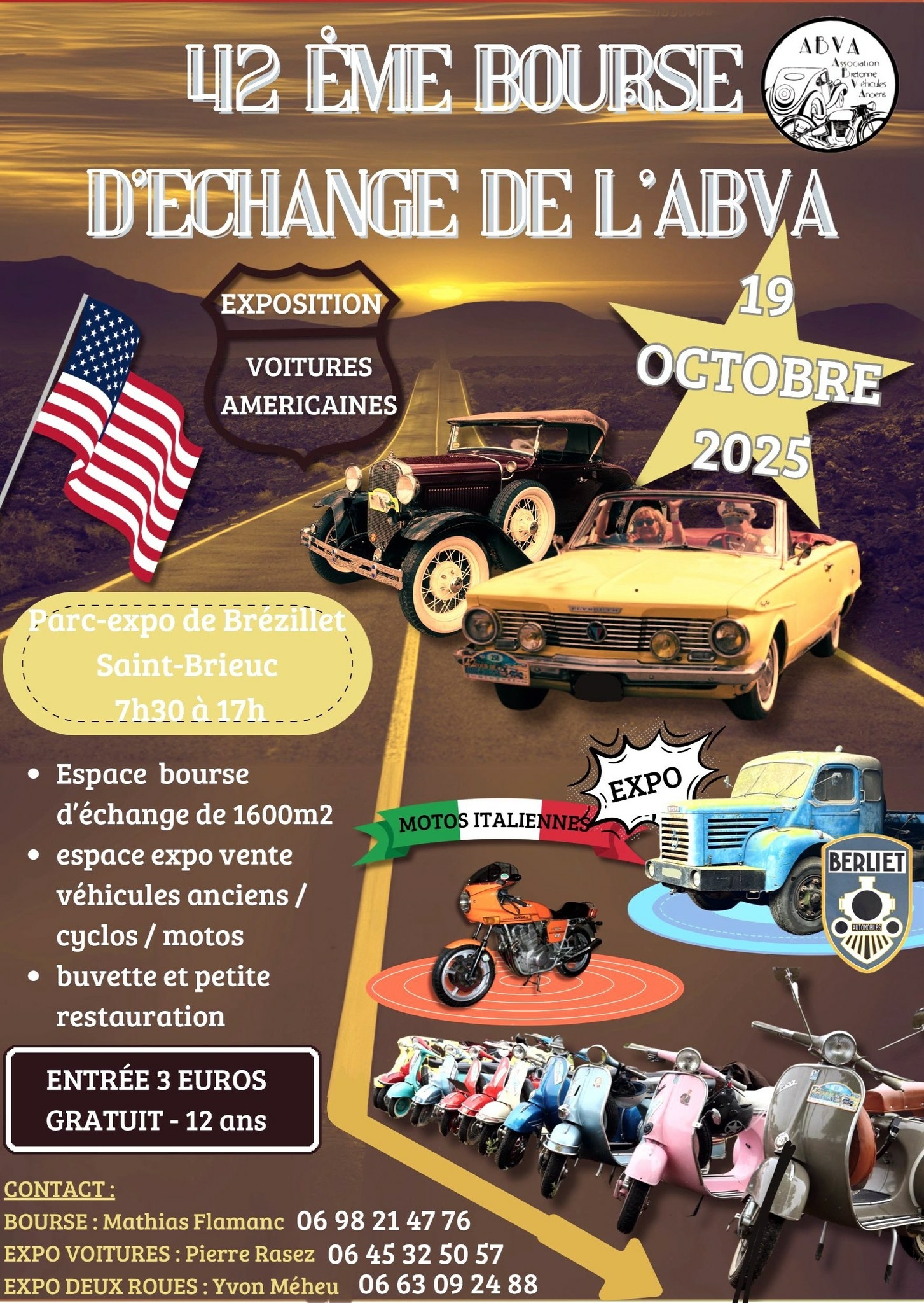 Expo-Bourse de Véhicules Anciens à Saint-Brieuc.