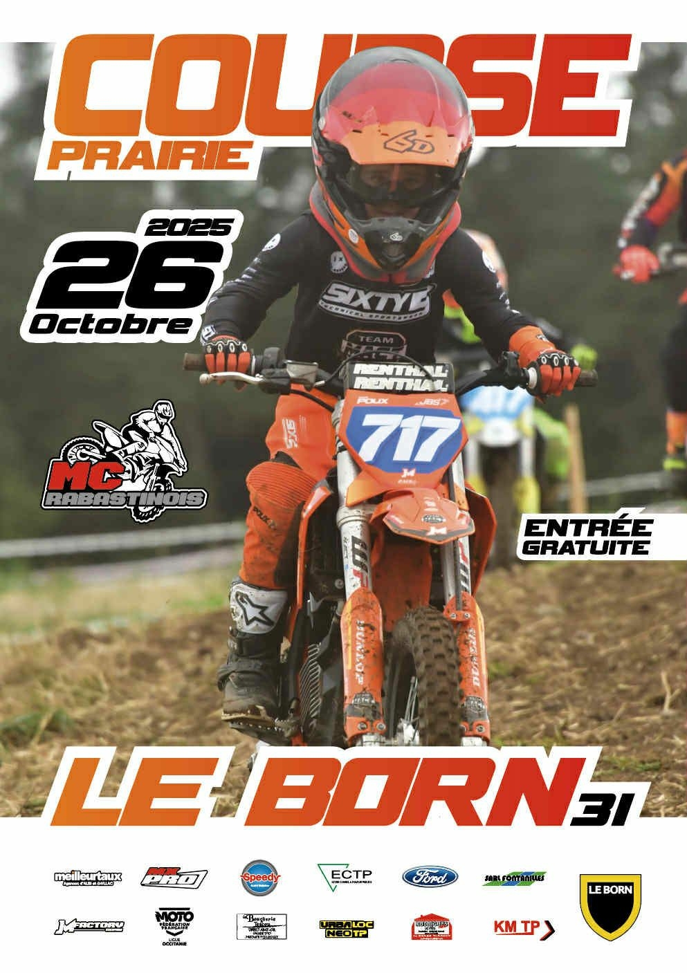 Moto TT – Motocross sur Prairie au Born.