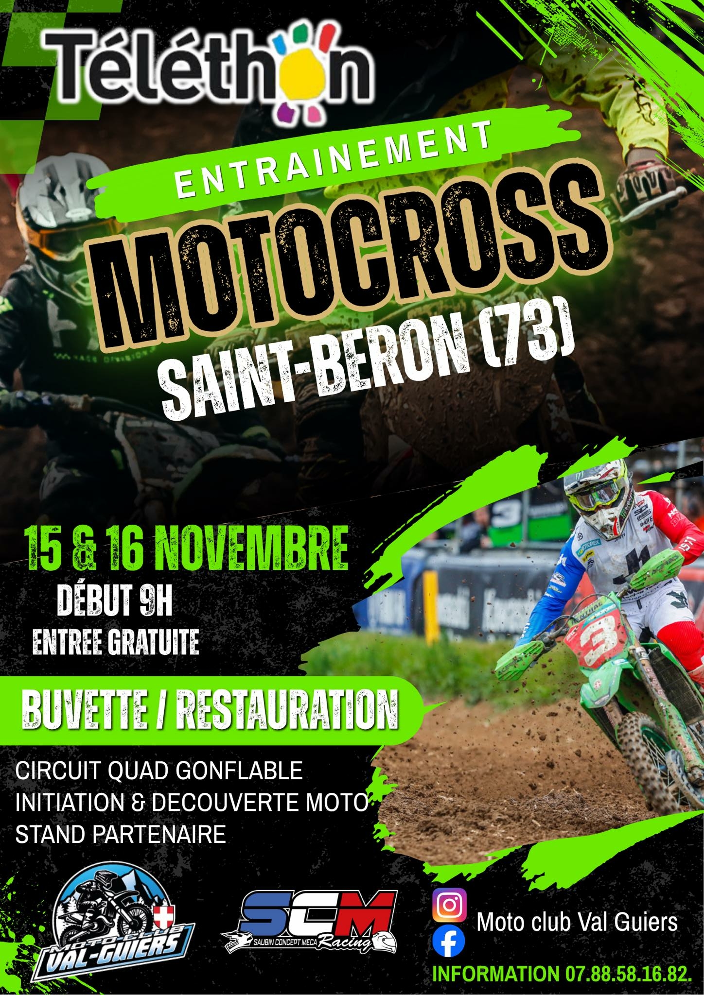 Motocross caritatif à Saint-Béron.