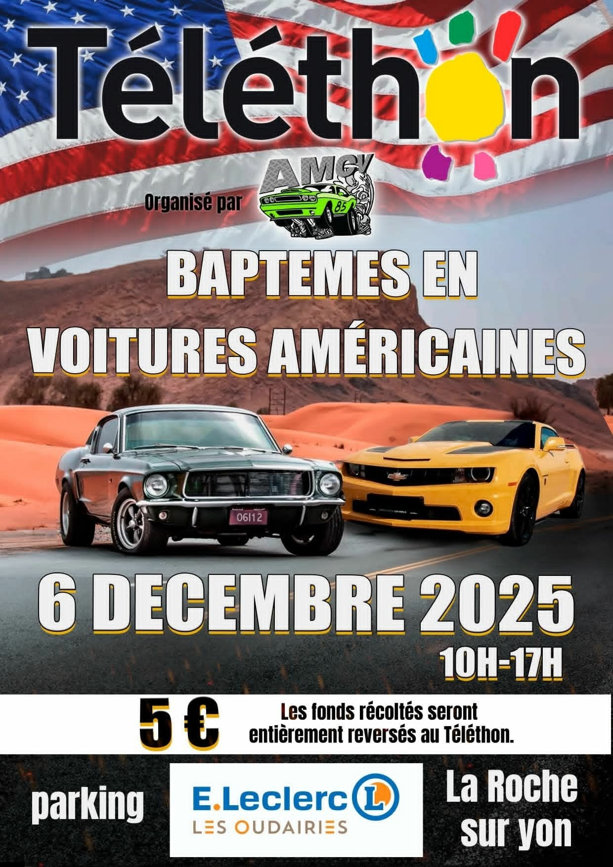 Baptêmes Autos US à La Roche-sur-Yon.