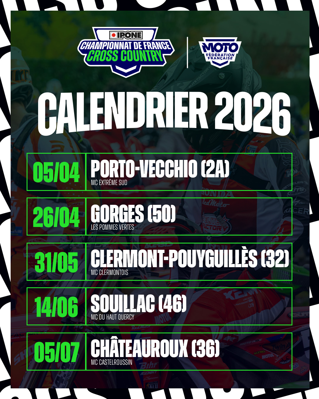 Moto TT – Championnat de France de Cross-Country à Clermont-Pouyguillès