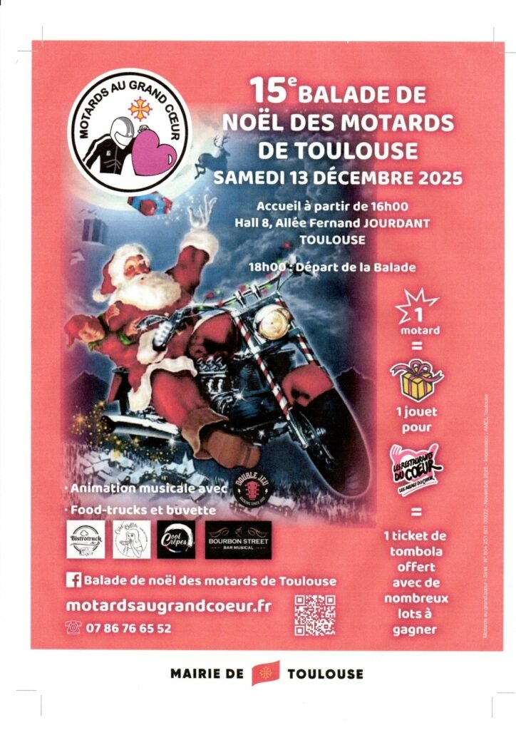 Balade de Noël des Motards à Toulouse.