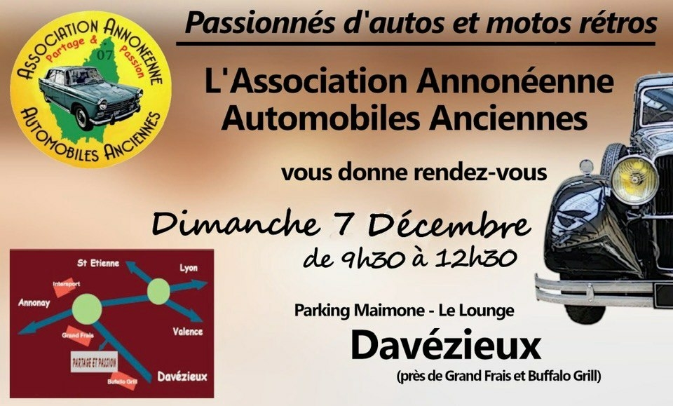 Rassemblement Autos et Motos Anciennes à Davézieux.