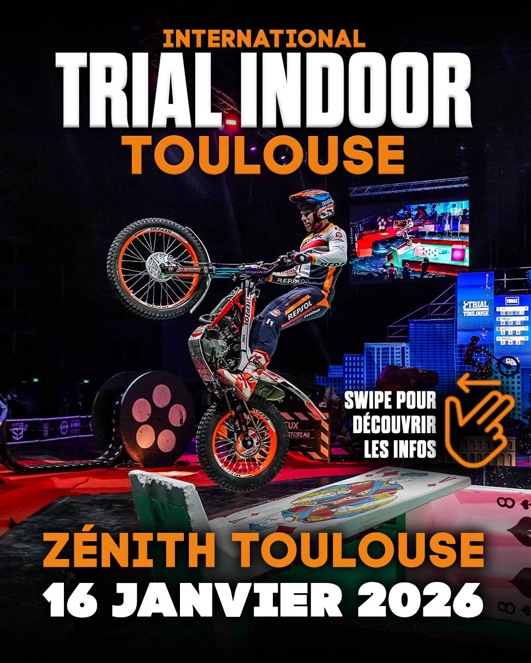 Moto – Trial Indoor International à Toulouse.