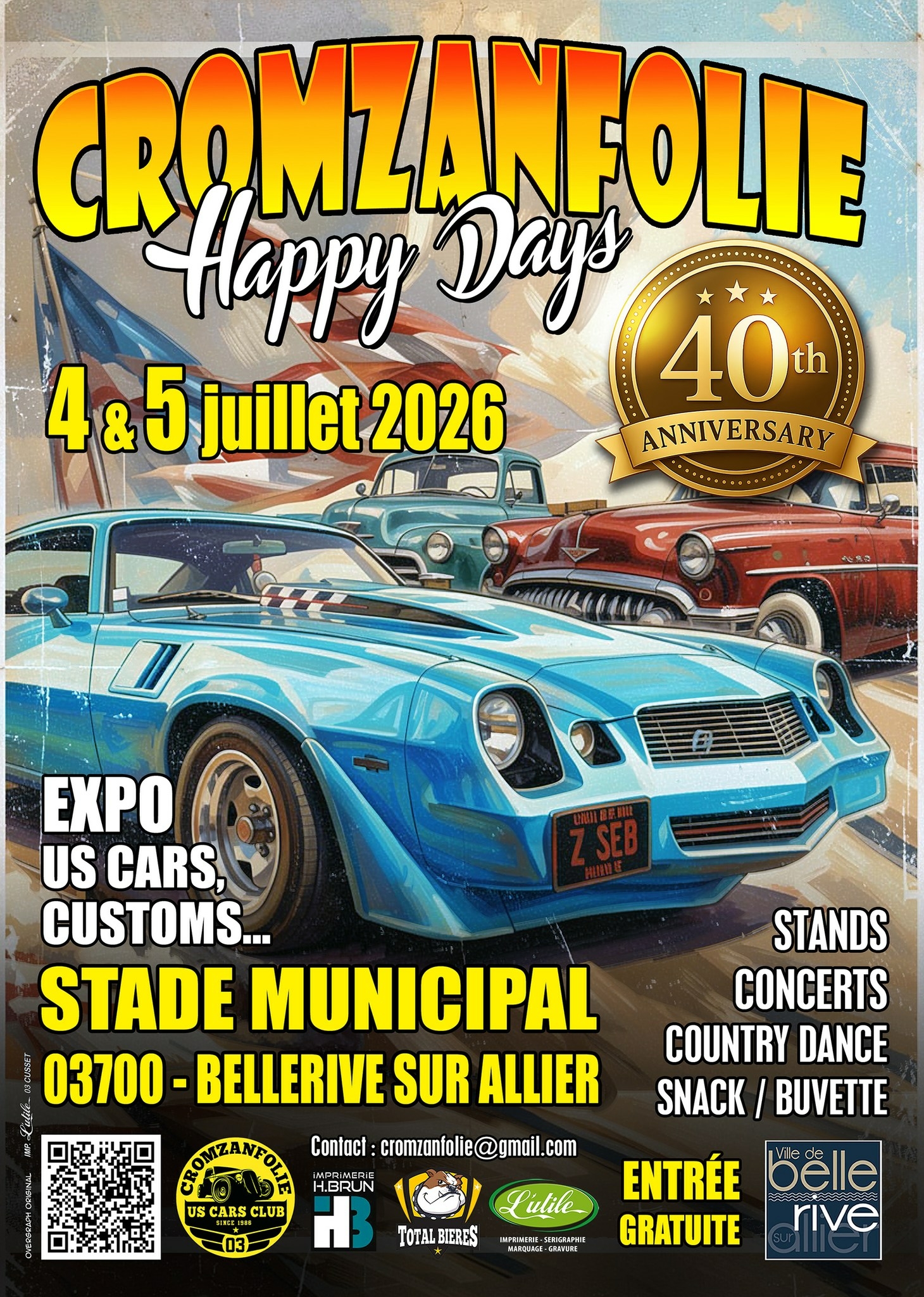 Cars US – Cromzanfolie Happy Days à Bellerive-sur-Allier