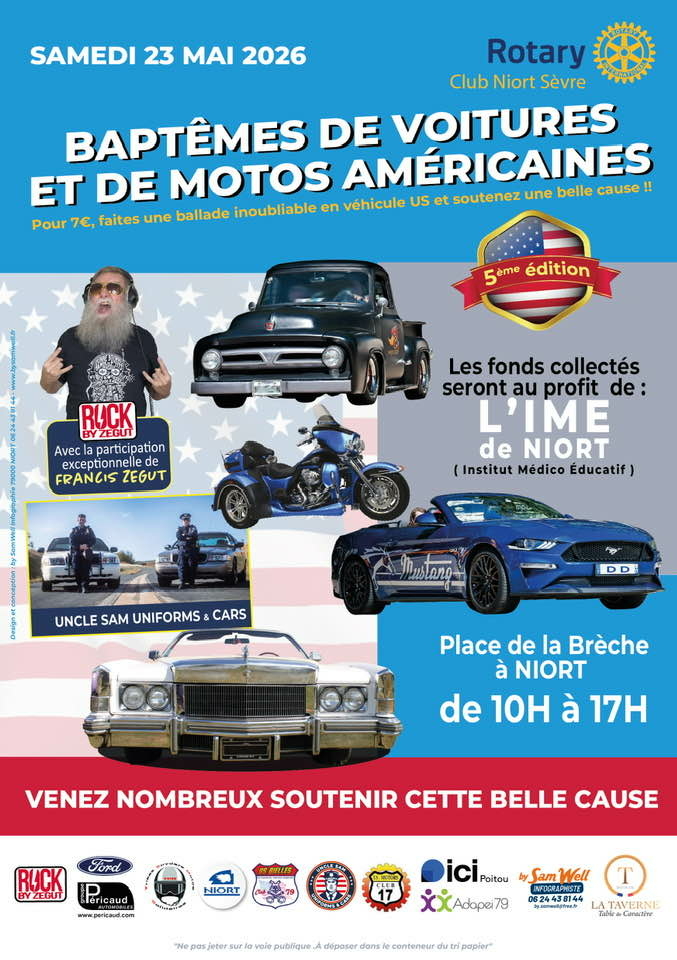 Rassemblement US et Baptêmes Auto Moto à Niort